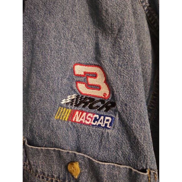 Vintage Embroidered Dale Earnhard Nascar Button Down Demin Long Sleeve Shirt XL - Picture 3 of 6